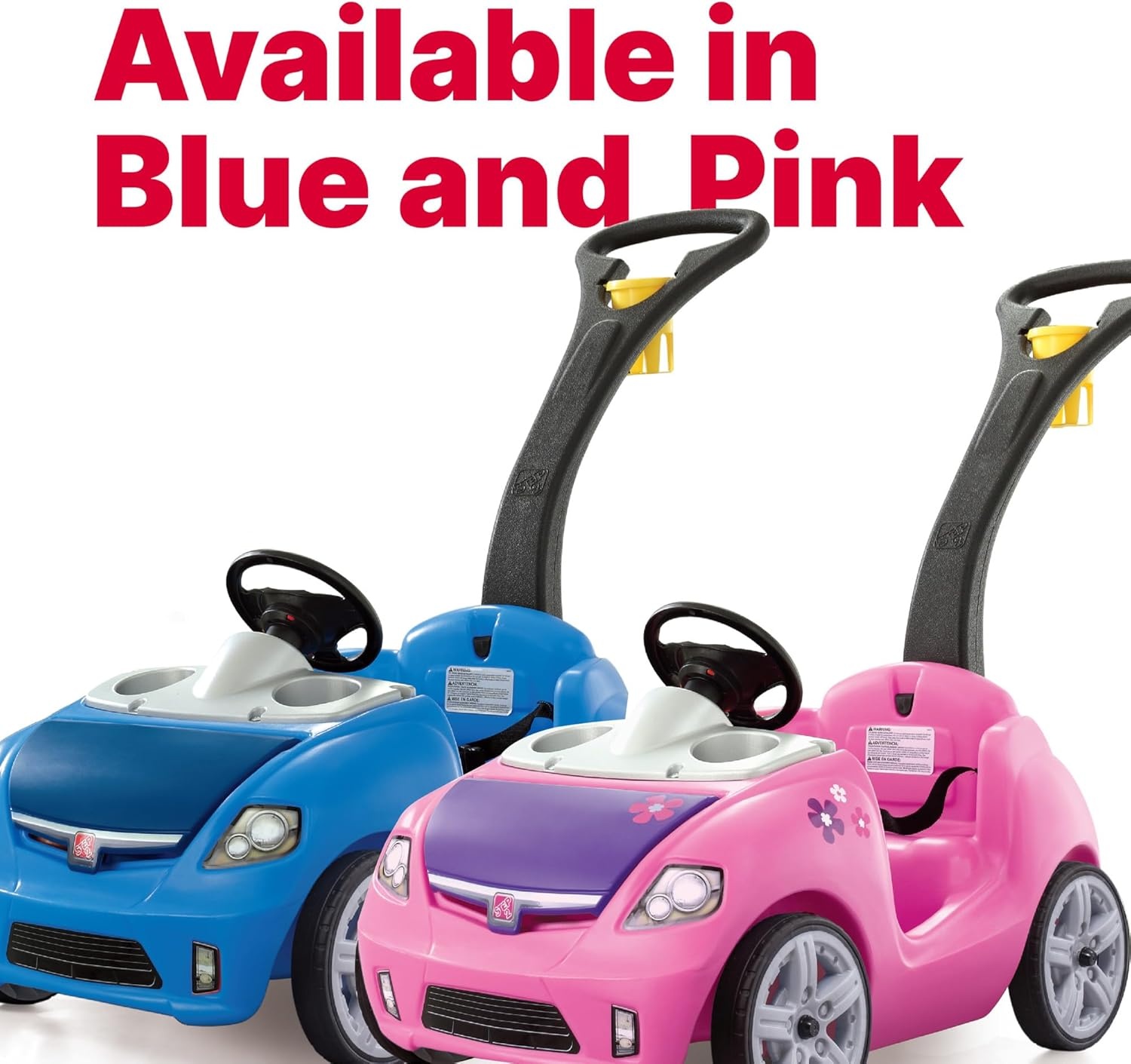 image:imageStep2 Whisper Ride II Kids Push Car RideOn Car with Seat Belt and Horn Quick Fold Handle Stroller Alternative Toddlers and Preschoolers Ages 18 Months BlueBlue