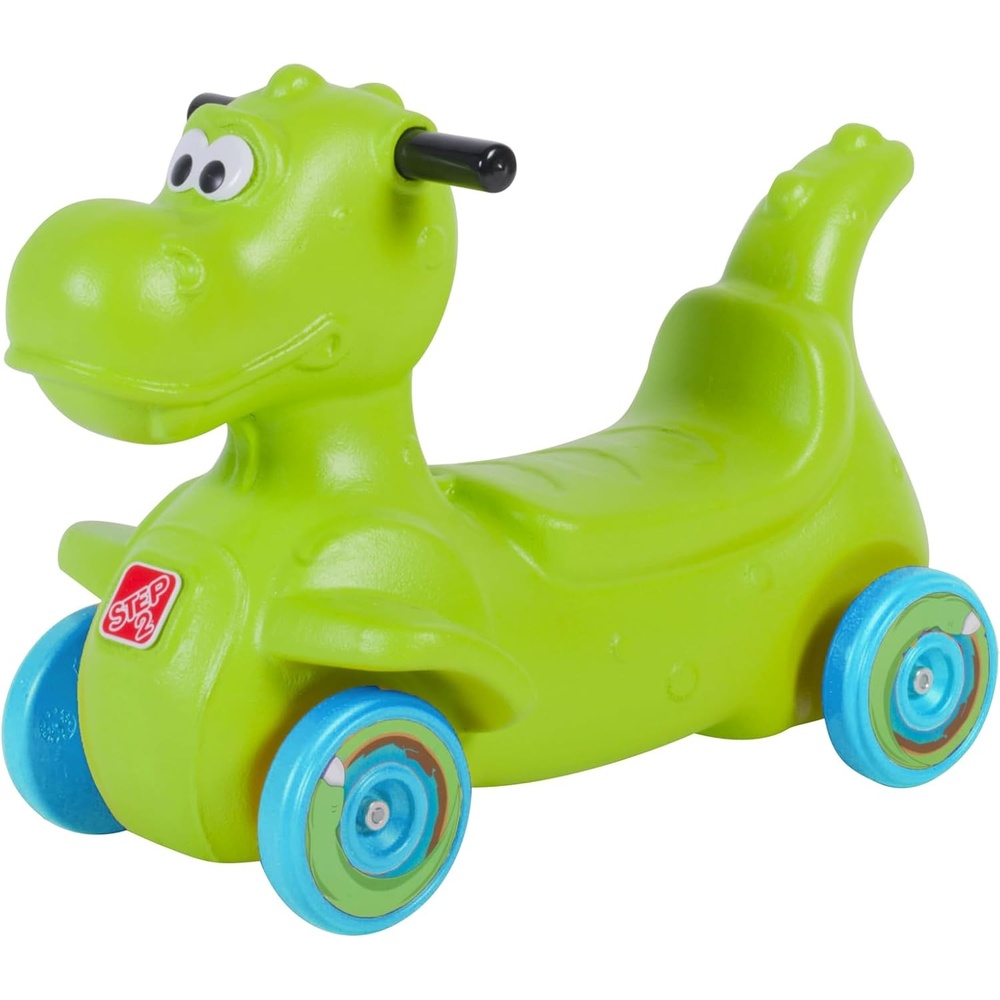 image:imageStep2 Dino Dash Kids Push Car Foot Powered Ride On Toy Practice Balance with 4 Wheels Track Not Included Made of Durable Plastic Max Weight 50 lbs for Toddlers 25 Years Old GreenDinosaur