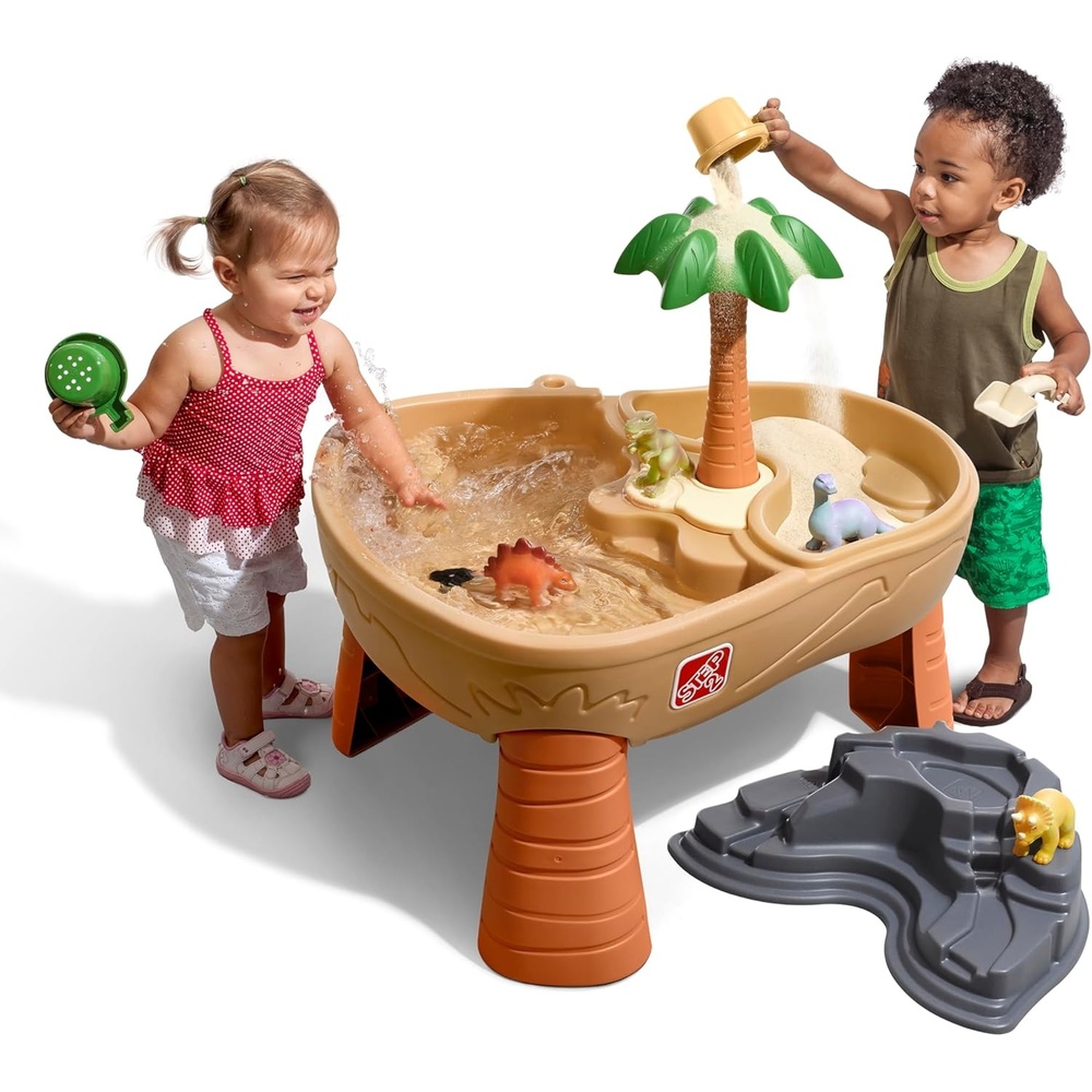 image:imageStep2 Dino Dig Sand and WaterTable Kids Activity Sensory Playset Summer Outdoor Toys 7 Piece Water Toy Accessories For Toddlers 25 Years Old