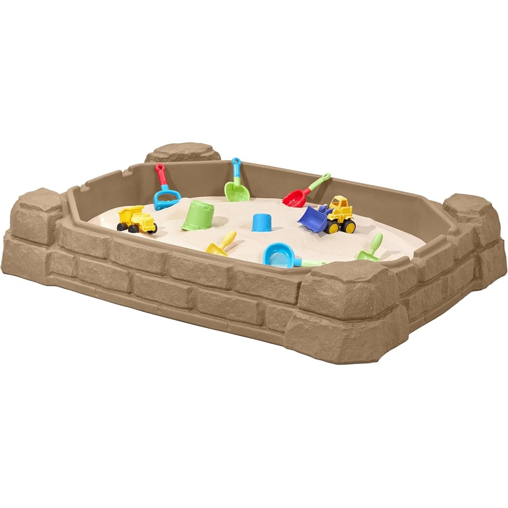 image:imageStep2 Naturally Playful Sandbox II Kids Sand Activity Sensory Play Pit Summer Outdoor Toys 7 Piece Water Toy Accessories for Toddlers 1 Years OldNaturally Playful Sandbox
