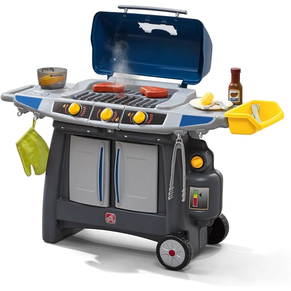 image:imageStep2 Sizzle amp Smoke BBQ Grill Playset IndoorOutdoor Interactive Play with Sounds and Effects Toddlers 3 Years Old 15 Piece Toy Accessories