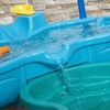 Step 2 Spill & Splash Seaway Water Table for Kids, Two-Tier Outdoor Kids Water Sensory Table with Umbrella, Ages 1.5+ Years Old, 11 Piece Water Toy Accessories(Multi-color)