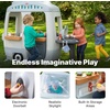 Step2 Adventure Camper Kids Playhouse, Indoor/Outdoor Playset with Kitchenette, Interactive Doorbell Sounds, 52-Piece Toy Accessories, Durable Plastic, For Toddlers 2+ Years(Playhouse)
