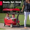 Step2 All Around Canopy Wagon, Kids Ride On Toy, Stroller Substitute, Includes Seat Belts, Made of Durable Plastic, Max Weight 75 lbs., For Toddlers 1.5-5 Years Old