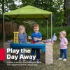Step2 All Around Playtime Patio with Canopy Playset – Shaded Outdoor Playhouse for Kids with Realistic, Interactive Features, Room for Multiple Toddlers to Play – Dimensions: 60″ H x 47.5″ W x 47.5″ D(Green)