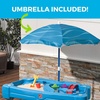 Step2 Cascading Cove Sand and Water Table, Kids Activity Sensory Playset, Comes with Umbrella, Summer Outdoor Toys, 7 Piece Toy Accessories, For Toddlers 1.5+ Years Old(Blue)
