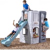 Step2 Enchanting Adventures 2-Story Kids Playhouse, Outdoor Playhouse with Kitchenette & Slide, Rock Climbing Wall, Made of Durable Plastice, For Toddlers 4-8 Years Old(Playhouse & Slide)