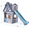 Step2 Enchanting Adventures 2-Story Kids Playhouse, Outdoor Playhouse with Kitchenette & Slide, Rock Climbing Wall, Made of Durable Plastice, For Toddlers 4-8 Years Old(Playhouse & Slide)