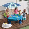 Step2 Fiesta Cruise Sand & Water Table with Umbrella, Kids Activity Sensory Playset, Summer Outdoor Toys, 10 Piece Water Toy Accessories, for Toddlers 2+ Years Old(Umbrella)