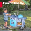 Step2 Grill & Go BBQ Cart with Lights and Sounds for Kids, Play Toy for Toddlers Ages 3+ Years Old, Durable, Easy Assembly, Blue/Gray