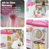 Step2 Love & Care Deluxe Baby Doll Nursery Playset for Kids, Compact Changing Station & Crib, Made of Durable Plastic, Includes Toy Accessories, For Toddlers 2-6 Years Old, Pink(Pink)