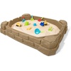 Step2 Naturally Playful Sandbox II, Kids Sand Activity Sensory Play Pit, Summer Outdoor Toys, 7 Piece Water Toy Accessories, for Toddlers 1+ Years Old(Naturally Playful Sandbox)