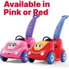 Step2 Push Around Buggy Kids Push Car, Toddler Ride-On Toy with Seat Belt and Horn, Red, Ages 18 Months+(Pink)