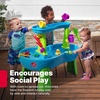 Step2 Rain Showers Splash Pond Water Table, Kids Water and Sand Activity Sensory Playset, Summer Outdoor Toys, 13 Piece Water Toy Accessories, For Toddlers 1.5+ Years Old, Blue & Green