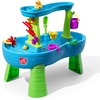 Step2 Rain Showers Splash Pond Water Table for Kids with Cover, Toddler Outdoor Sensory Playset, 13 Accessories, Blue and Green, Ages 18 Months+(Rain Showers Splash Pond with Cover)