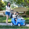 Step2 Side-by-Side Push Around SUV, 2-Seater Kids Push Car with Seat Belts, Dual Steering Wheels & Horns, Adjustable Canopy, Ages 18 months–5 years, Max 100 lbs., Durable Plastic, Blue(Blue)