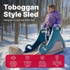 Step2 Snow Runner, Kids Ride On Toy & Outdoor Snow Sled & Toboggan, Fits 2 Riders, Made of Durable Plastic, Max Weight 120 lbs., for Toddlers 3-6 Years Old, Tan & Green
