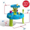 Step2 Summer Showers Splash Tower Water Table for Kids, Outdoor Kids Water Sensory Table, Ages 1.5+ Years Old, 8 Piece Water Toy Accessories, Blue & Green