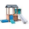 Step2 Woodland Adventure Playhouse & Slide, Kids Outdoor Playset, Backyard Playground Set, Swings, Storage Drawer, Made of Wood & Durable Plastic, Outside Jungle Gym, for Children 3-8 Years Old