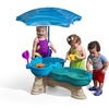 Step 2 Spill & Splash Seaway Water Table for Kids, Two-Tier Outdoor Kids Water Sensory Table with Umbrella, Ages 1.5+ Years Old, 11 Piece Water Toy Accessories(Multi-color)