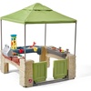 Step2 All Around Playtime Patio with Canopy Playset – Shaded Outdoor Playhouse for Kids with Realistic, Interactive Features, Room for Multiple Toddlers to Play – Dimensions: 60″ H x 47.5″ W x 47.5″ D(Green)