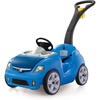 Step2 Whisper Ride II Kids Push Car, Ride-On Car with Seat Belt and Horn, Quick Fold Handle, Stroller Alternative, Toddlers and Preschoolers Ages 18+ Months, Blue(Blue)