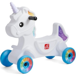 Step2 Dino Dash Kids Push Car, Foot Powered Ride On Toy, Practice Balance with 4 Wheels, Track Not Included, Made of Durable Plastic, Max Weight 50 lbs., for Toddlers 2-5 Years Old, Green(Unicorn)