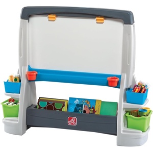 Step2 Jumbo Art Easel, Kids Art Activity Table, Double-Sided Dry Erase and Chalkboard, Storage Bins and Trays, For Toddlers and Preschoolers Ages 3+ Years Old