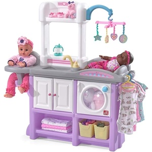 Step2 Love & Care Deluxe Baby Doll Nursery Playset for Kids, Compact Changing Station & Crib, Made of Durable Plastic, Includes Toy Accessories, For Toddlers 2-6 Years Old, Pink(Lavender)
