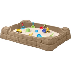 Step2 Naturally Playful Sandbox II, Kids Sand Activity Sensory Play Pit, Summer Outdoor Toys, 7 Piece Water Toy Accessories, for Toddlers 1+ Years Old(Naturally Playful Sandbox)