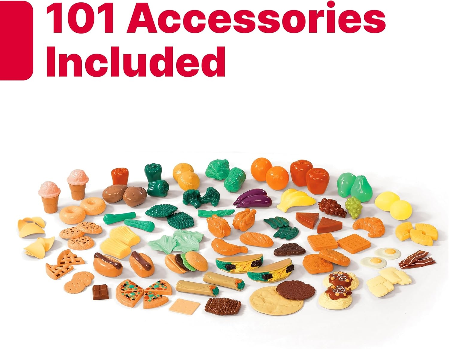 image:imageStep2 101Piece Play Food Assortment Pretend Kitchen Playset Vegetables Fruit Dessert For Toddlers Ages 26 Years