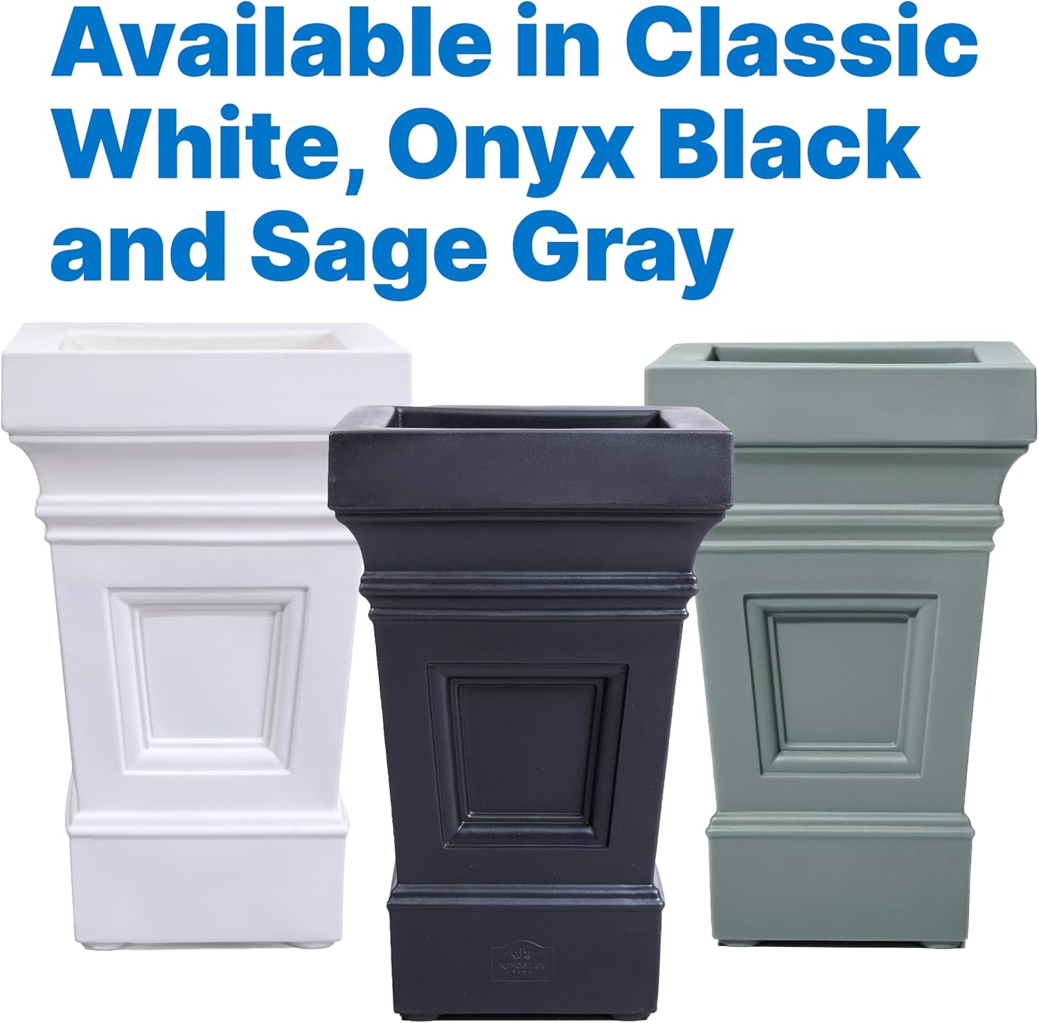image:imageStep2 Atherton Square Planter Large Planters for Outdoor Plants Gardening and Flower Pot for Patio or Porch Efficient Drainage Durable Plastic Onyx Black 2PackOnyx Black