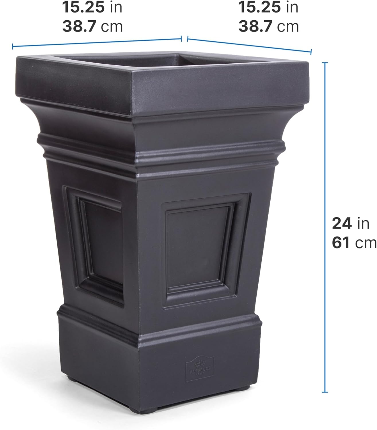 image:imageStep2 Atherton Square Planter Large Planters for Outdoor Plants Gardening and Flower Pot for Patio or Porch Efficient Drainage Durable Plastic Onyx Black 2PackOnyx Black
