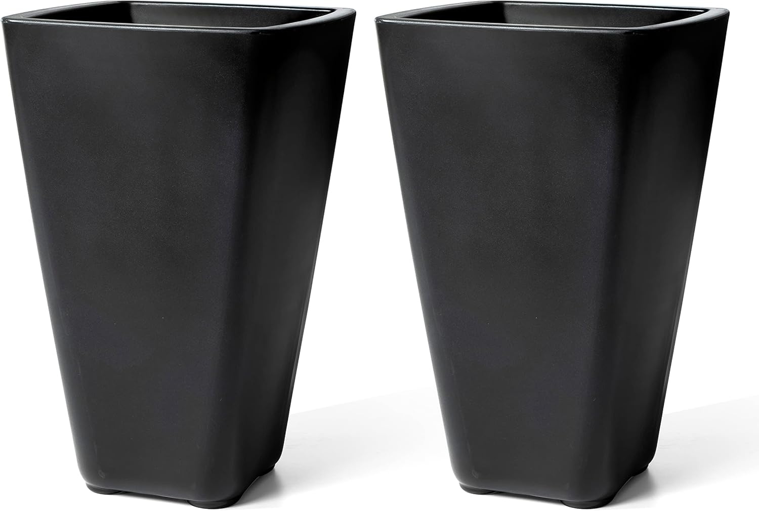 image:imageStep2 Bridgeview Tall Square Planter Large Planters for Outdoor Plants Gardening and Flower Pot for Patio or Porch Efficient Drainage Durable Plastic Onyx Black 2PackOnyx Black