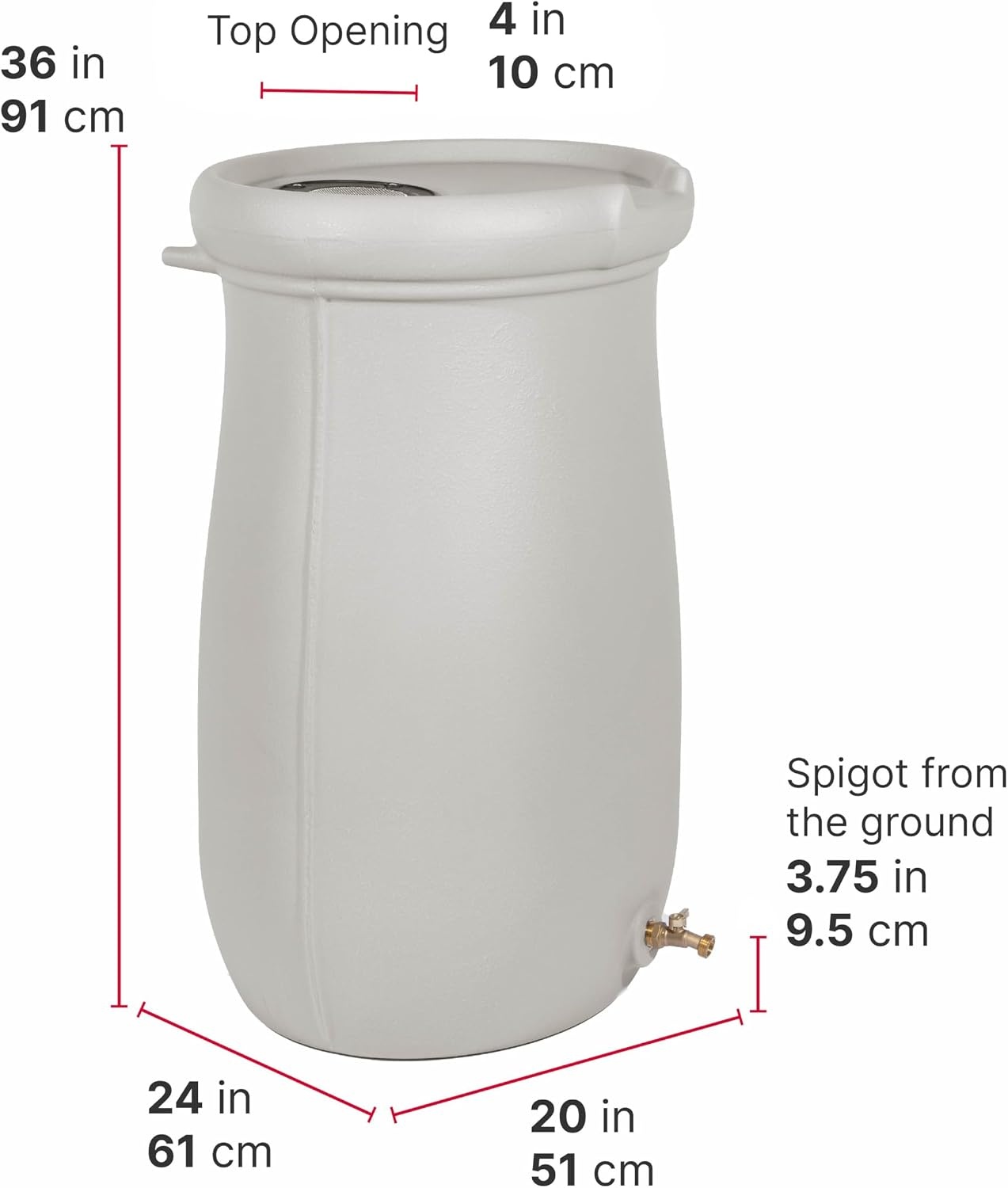image:imageStep2 Fernway Rain Barrel Outdoor Water Conservation Container Holds 50 Gallons Gray