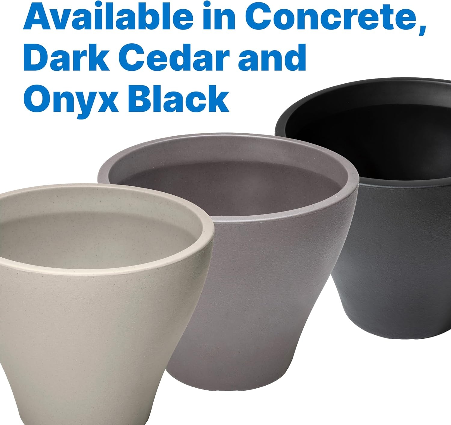 image:imageStep2 Fernway Round Planter Large Planters for Outdoor Plants Gardening and Flower Pot for Patio or Porch Efficient Drainage Durable Plastic Onyx Black 2PackOnyx Black