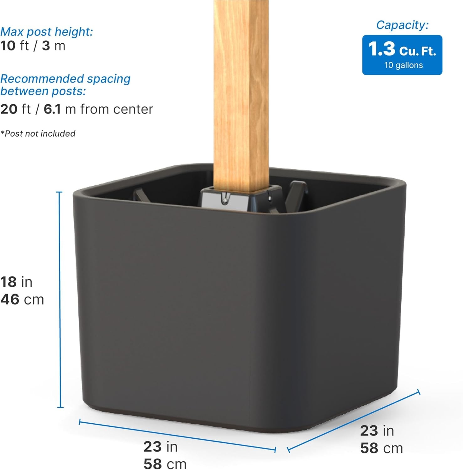 image:imageStep2 Firefly String Light Pole Stand with Planter 2pk Outdoor Hanging Lights Solution Black