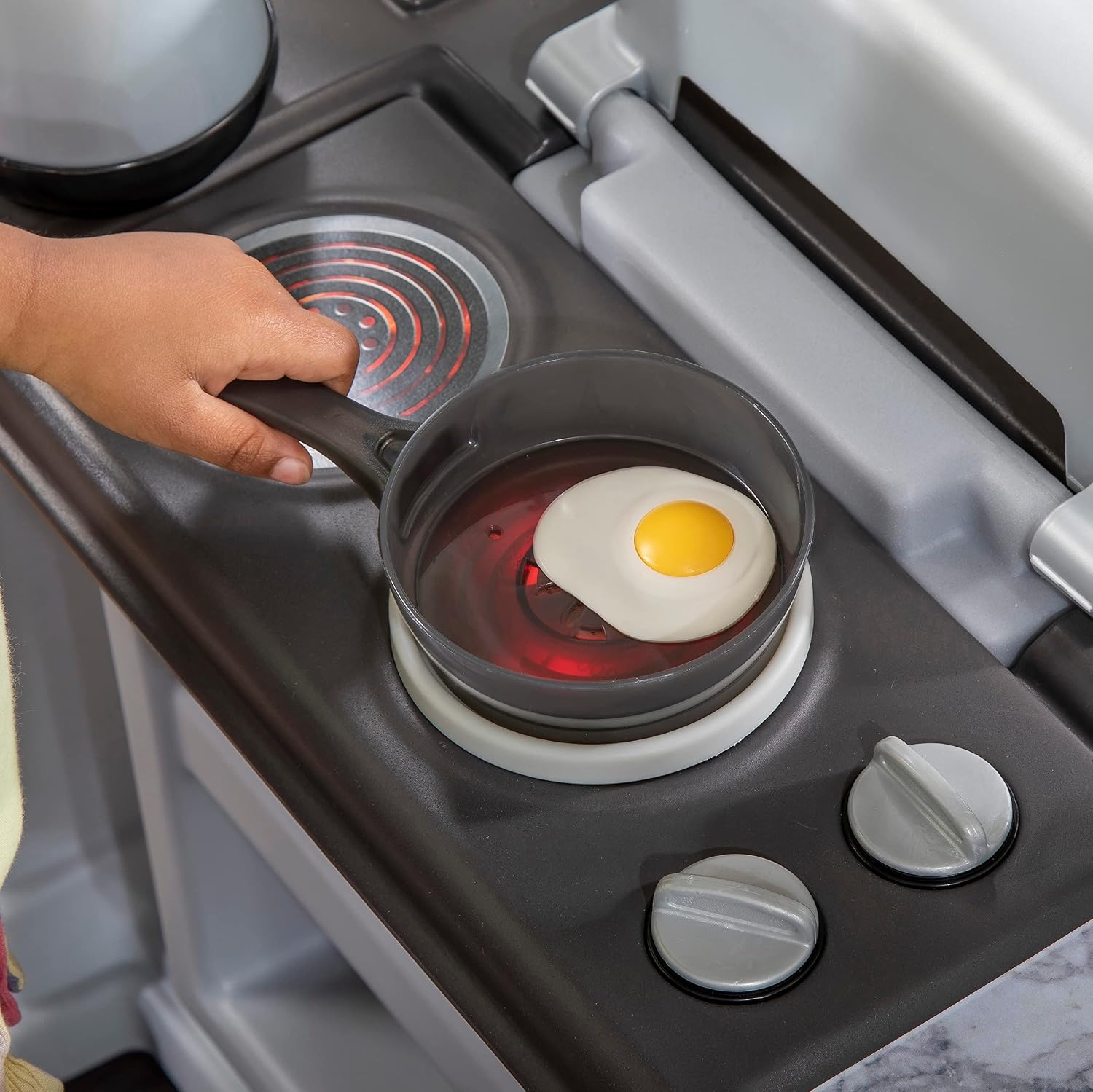 image:imageStep2 Grand Walkin Kitchen amp Grill Kids Playset IndoorOutdoor Kitchenette Interactive Play with Lights and Sounds Durable Plastic 103 Piece Toy Accessories Toddlers 2 Years Old GrayWhiteGray
