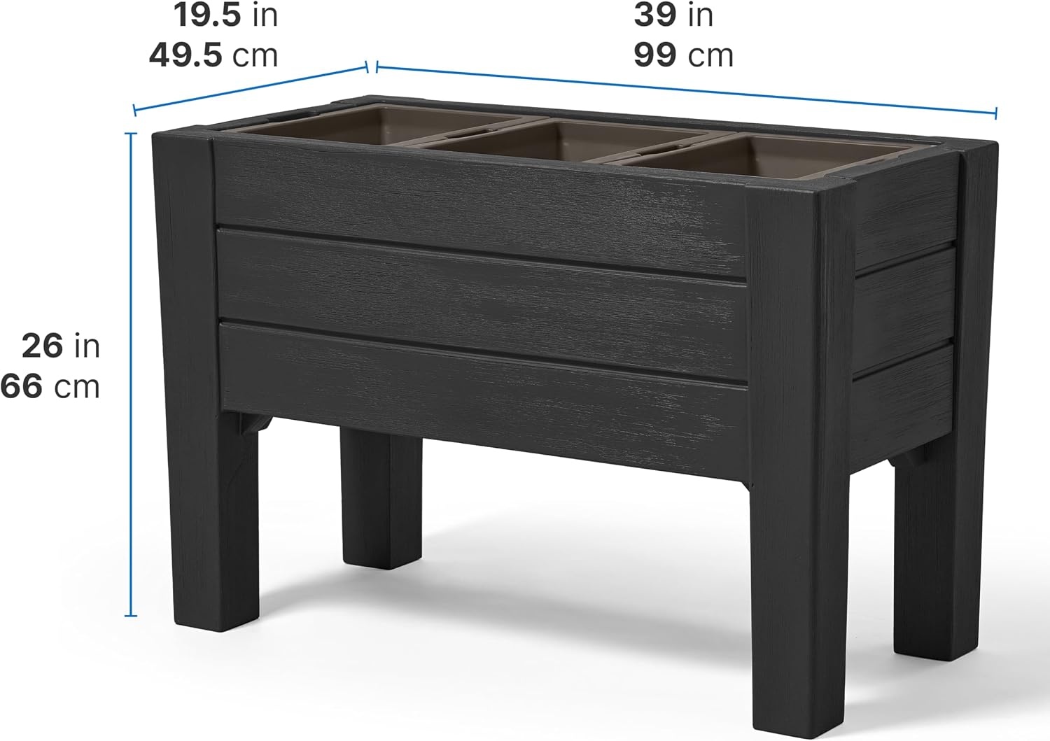 image:imageStep2 Lakewood Raised Planter Box Large Planter for Outdoor Plants Gardening and Flower Pot for Patio or Porch Easy Drainage Durable Plastic BlackBlack
