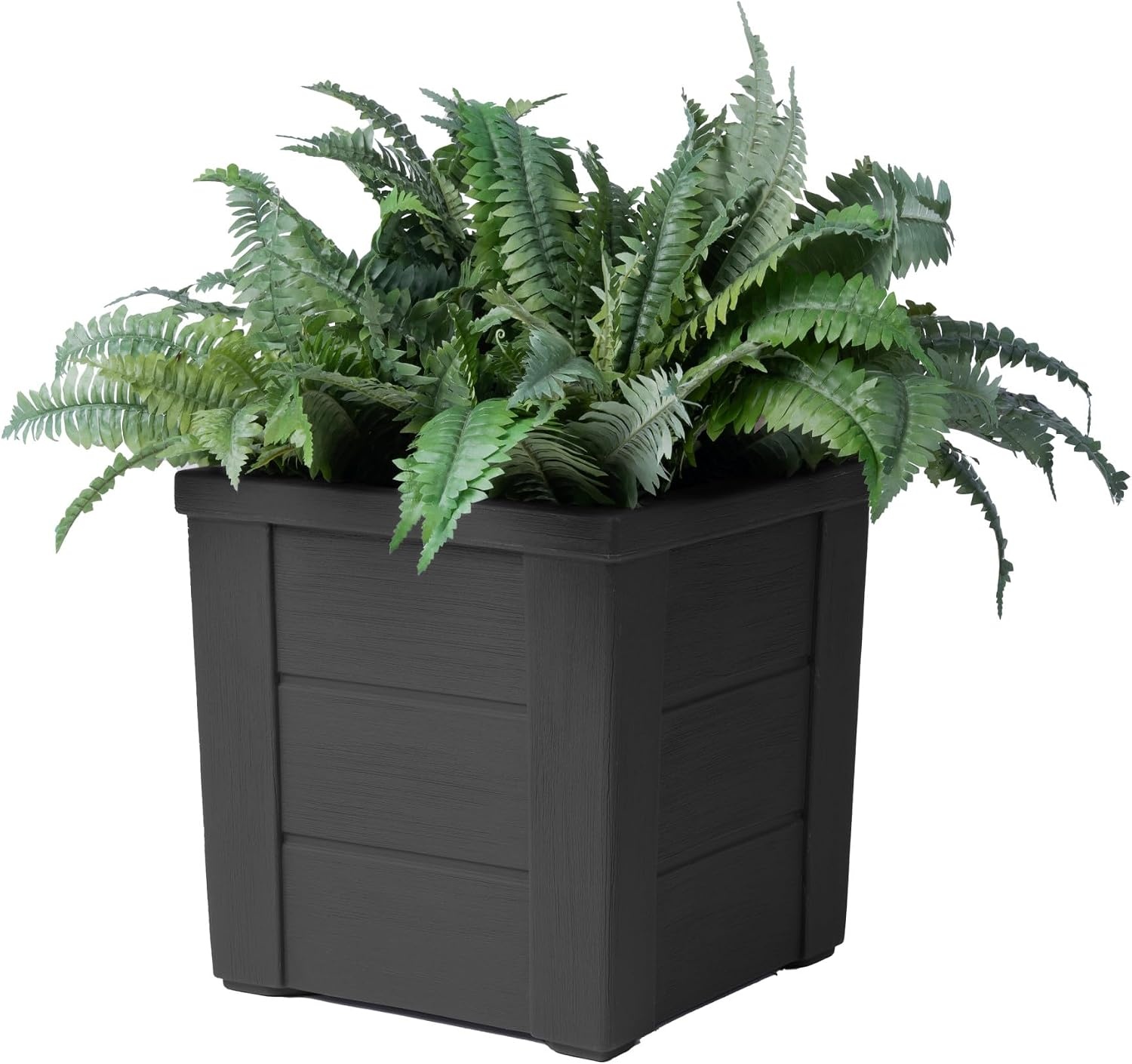 image:imageStep2 Lakewood Square Planter Large Planters for Outdoor Plants Gardening and Flower Pot for Patio or Porch Efficient Drainage Durable Plastic Sage Gray 2PackBlack