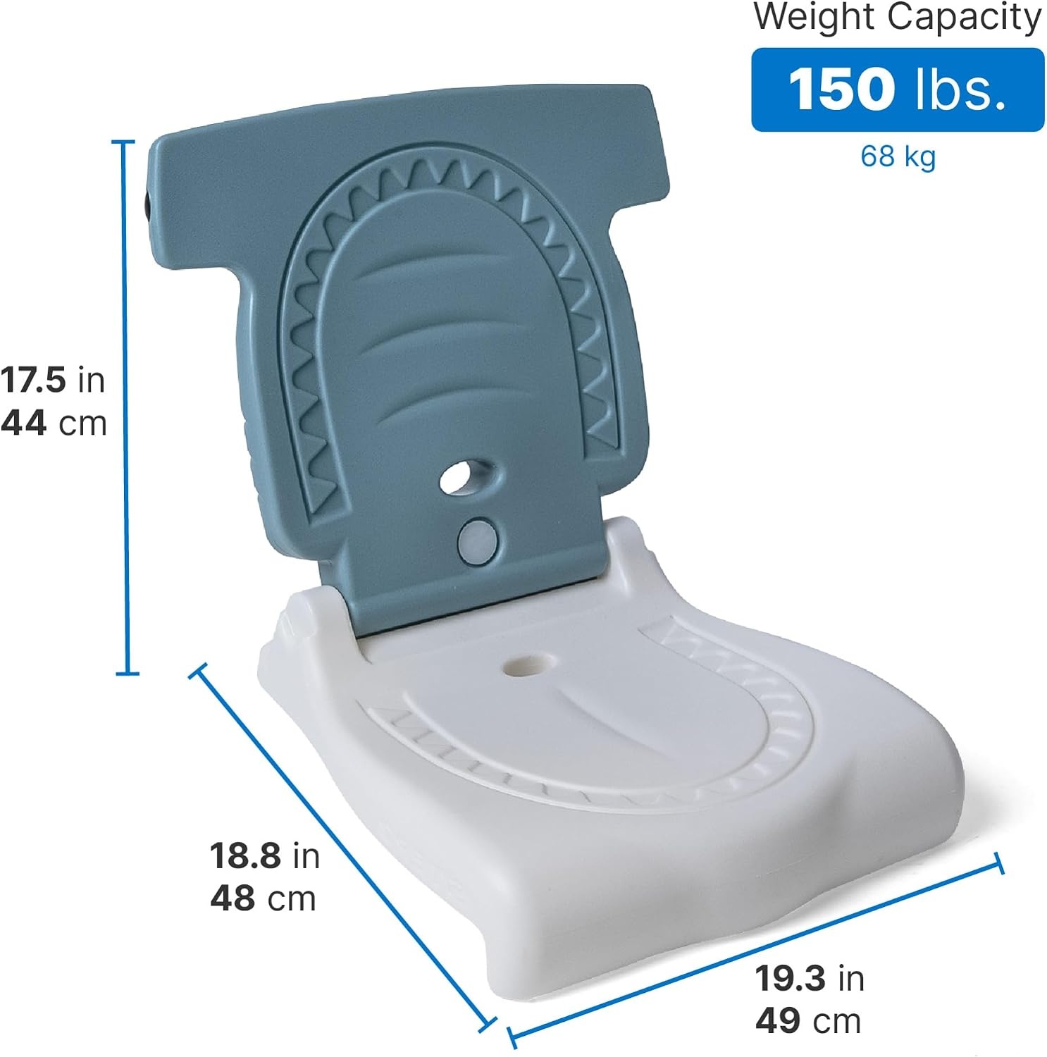 image:imageStep2 Seashell Flip Seat 2 Pack Adult Portable Outdoor Chairs for Poolside Camping Beach Stadium Providing Back Support Made of UV20 Durable Plastic Incredible WhiteAqua
