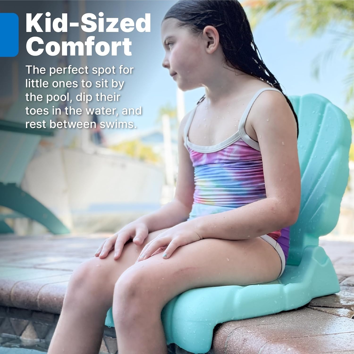 image:imageStep2 Seashell Flip Seat 2 Pack Adult Portable Outdoor Chairs for Poolside Camping Beach Stadium Providing Back Support Made of UV20 Durable Plastic Incredible WhiteMint