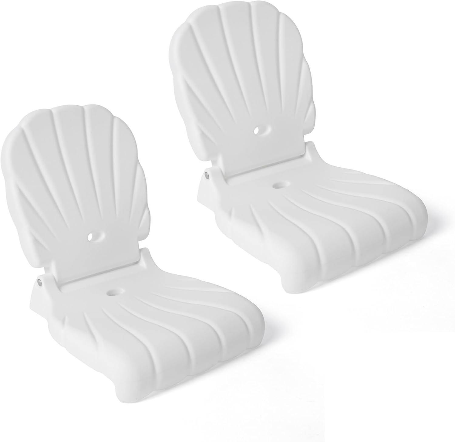 image:imageStep2 Seashell Flip Seat 2 Pack Adult Portable Outdoor Chairs for Poolside Camping Beach Stadium Providing Back Support Made of UV20 Durable Plastic Incredible WhiteWhite