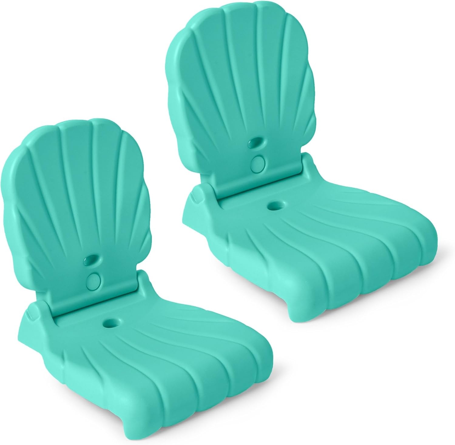 image:imageStep2 Seashell Flip Seat 2 Pack Adult Portable Outdoor Chairs for Poolside Camping Beach Stadium Providing Back Support Made of UV20 Durable Plastic Incredible WhiteMint