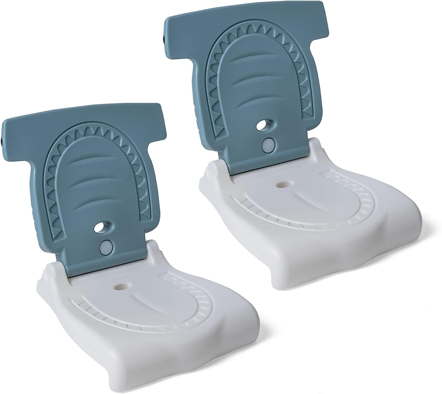 image:imageStep2 Seashell Flip Seat 2 Pack Adult Portable Outdoor Chairs for Poolside Camping Beach Stadium Providing Back Support Made of UV20 Durable Plastic Incredible WhiteAqua