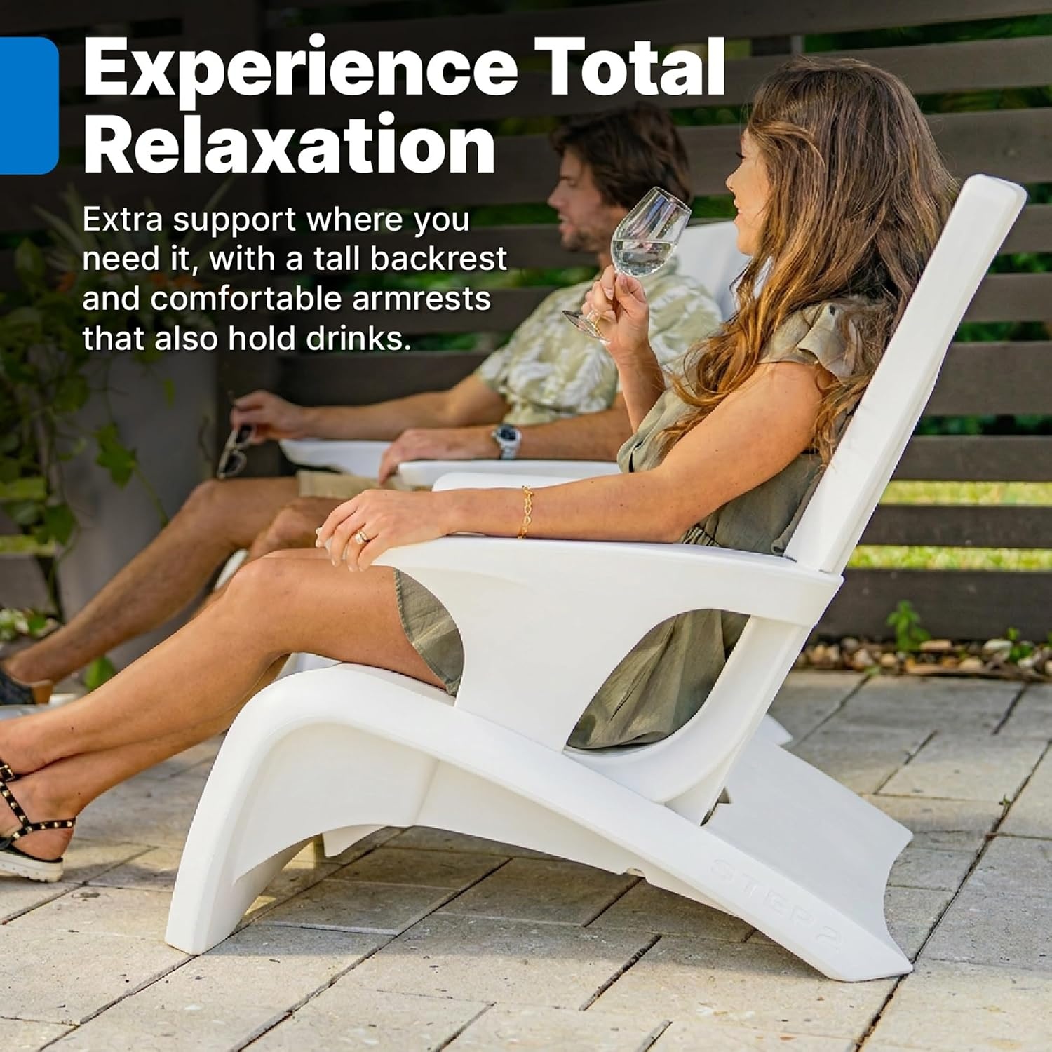image:imageStep2 Vero Pool Chair FadeResistant Waterproof Patio Furniture for Sun Shelf Use in Pools up to 15Inches of Water Weighted 43D x 23W x 37H Resin WhiteWhite