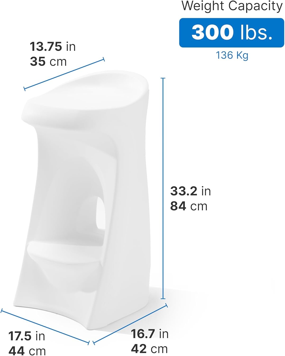 image:imageStep2 Vero Pool Chair FadeResistant Waterproof Patio Furniture for Sun Shelf Use in Pools up to 15Inches of Water Weighted 43D x 23W x 37H Resin WhiteWhite
