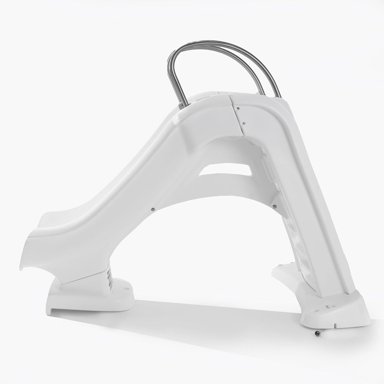 image:imageStep2 Vero Pool Slide OutdoorIndoor Waterproof Patio Furniture NonSlip Steps Hose Attachment Made of Durable Plastic 4 Feet White