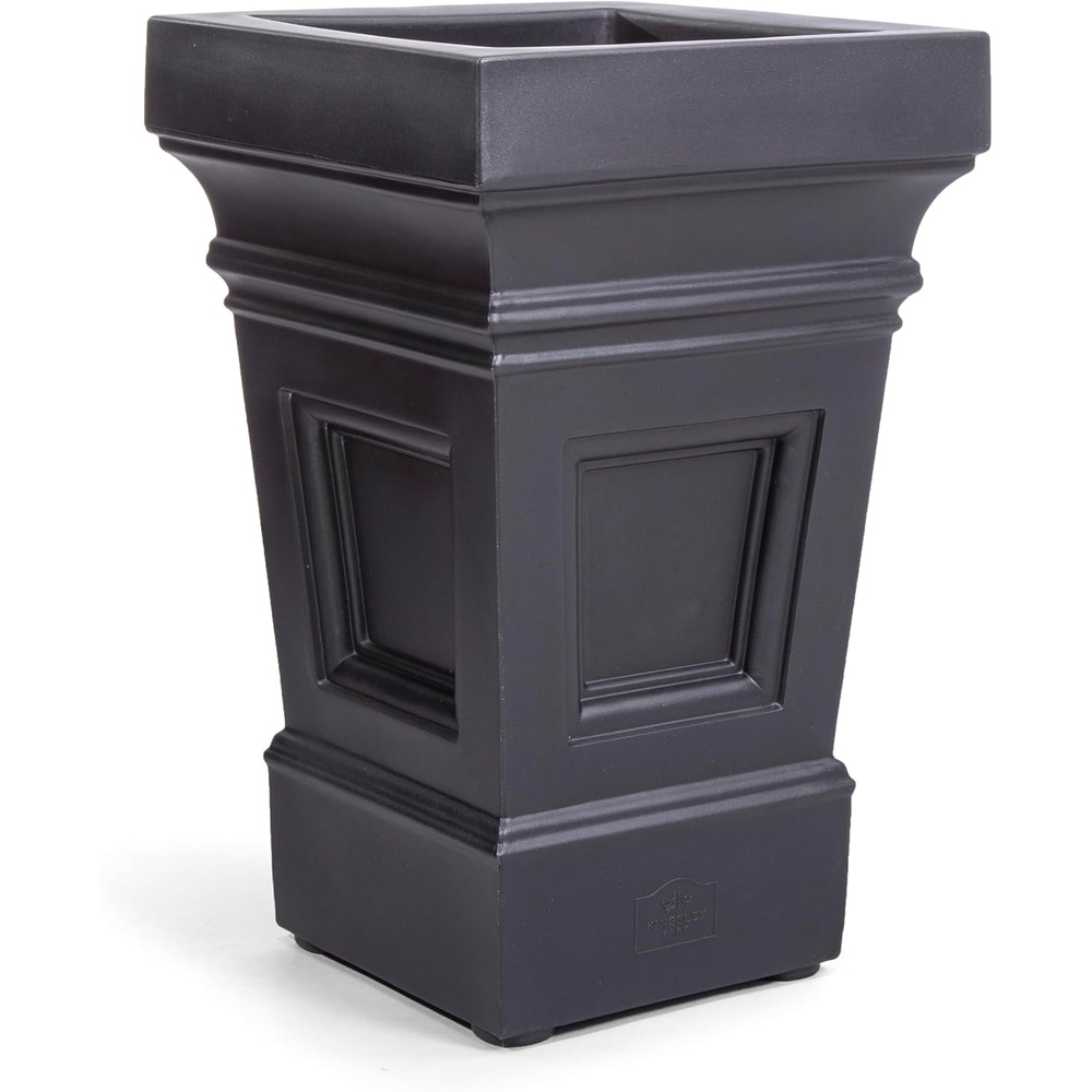 image:imageStep2 Atherton Square Planter Large Planters for Outdoor Plants Gardening and Flower Pot for Patio or Porch Efficient Drainage Durable Plastic Classic WhiteOnyx Black