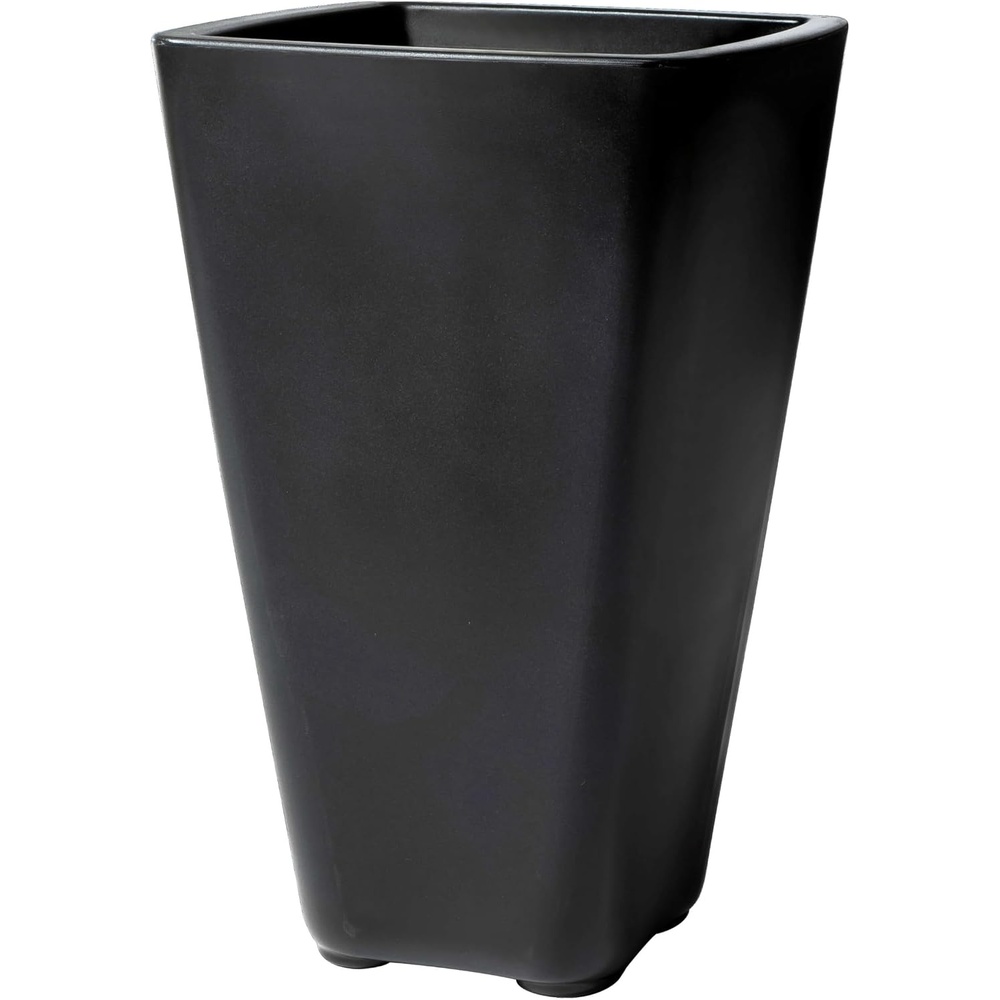 image:imageStep2 Bridgeview Tall Square Planter Large Planters for Outdoor Plants Gardening and Flower Pot for Patio or Porch Efficient Drainage Durable Plastic Onyx Black 2PackOnyx Black